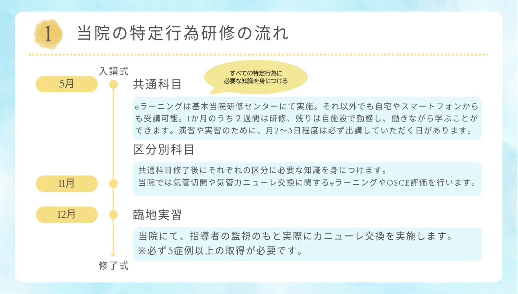 当院の特定行為研修の流れ